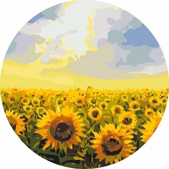 Picture of Malowanie po numerach okrge - Pola soneczników