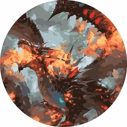 Picture of Malowanie po numerach okrge - Smok 40cm