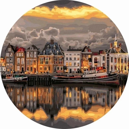 Picture of Malowanie po numerach okrge - Zachód soca 40cm