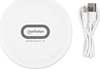 Изображение Manhattan Smartphone Wireless Charging Pad, Up to 15W charging (depends on device), QI certified, USB-C to USB-A cable included, USB-C input into pad, Cable 80cm, White, Three Year Warranty, Boxed
