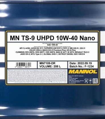 Attēls no Mannol Alyva TS-9 UHPD Nano10W/40varikliams208 L / 180KG