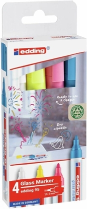 Picture of Marker do powierzchni szklanych e-95 EDDING, 1,5-3 mm, 4 szt., mix kolorów