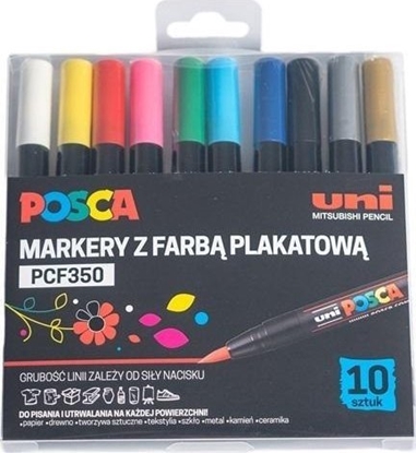 Изображение Markery plakatowe PCF-350 10 kolorów POSCA UNI