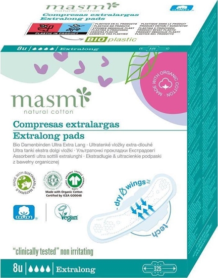 Picture of Masmi Natural Cotton ekstradugie podpaski z organicznej baweny 8szt