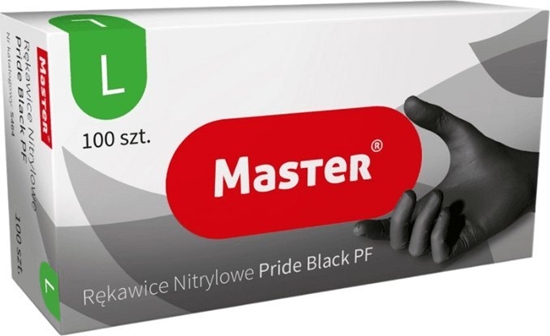 Изображение Master Master Rkawiczki Nitrylowe Czarne L 100 Sztuk