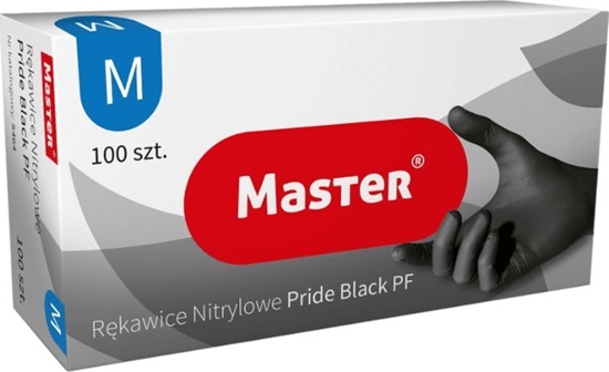Изображение Master Master Rkawiczki Nitrylowe Czarne M 100 Sztuk