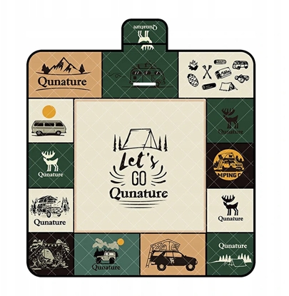 Picture of Mata piknikowa Qunature koc wodoodporny turystyczny 2 x 2 m - wielokolorowa