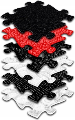 Picture of Mata Sensoryczna Ortopedyczna ZESTAW 6w1 BABY B&W 6 PUZZLI SENSORYKA MUFFIK / MFK-023-3