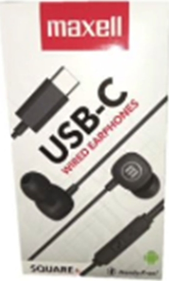 Picture of MAXELL USB-C EARPHONES SQUARE+  BLACK 348566