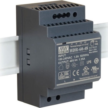 Picture of Mean Well Zasilacz 48V na szyn DIN TH35 60W Mean Well HDR