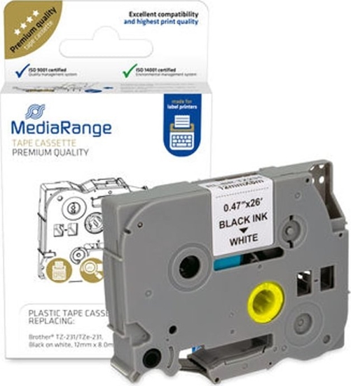 Picture of Mediarange Schriftbandka. Brother TZ-231/TZe-231 12mmx8m sw