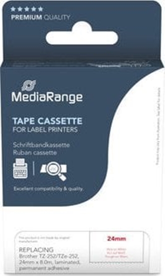 Picture of Mediarange Schriftbandka. Brother TZ-252/TZe-252 24mm 8m rot