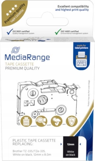 Picture of Mediarange Schriftbandka. Brother TZ-335/TZe-335 12mm, 8m ws