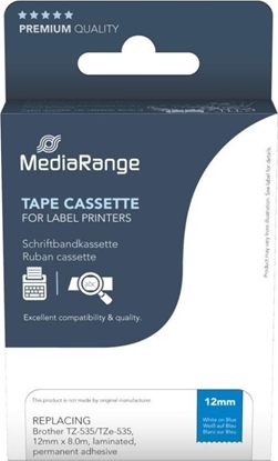Attēls no Mediarange Schriftbandka. Brother TZ-535/TZe-535 12mm 8m ws