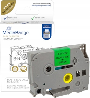 Attēls no Mediarange Schriftbandka. Brother TZ-731/TZe-731 12mmx8m sw