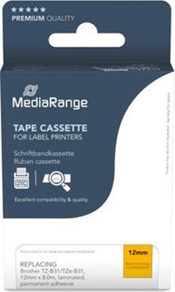 Attēls no Mediarange Schriftbandka. Brother TZ-B31/TZe-B31 12mm 8m sw
