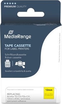 Attēls no Mediarange Schriftbandka. Brother TZ-C31/TZe-C31 12mm 8m sw