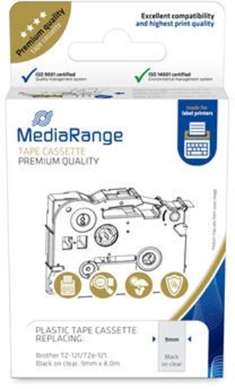 Picture of Mediarange Schriftbandka. Brother TZ-121/TZe-121 9mm, 8m sw