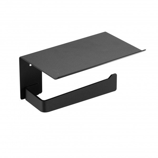 Picture of MEDICLINICS AURA AI2003B Tualetinio Popieriaus Laikiklis Su Lentyna, Nerdijantis Plienas, Juodas