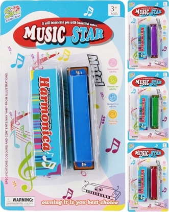 Изображение Mega Creative HARMONIJKA MET/PLAST 16X27X3 MIX4 MC B/C 96/192
