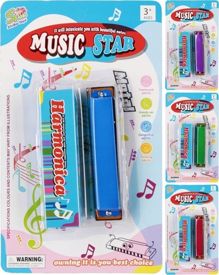 Изображение Mega Creative HARMONIJKA MET/PLAST 16X27X3 MIX4 MC B/C 96/192