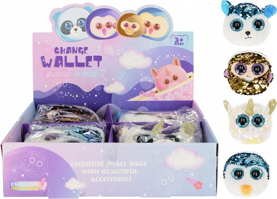 Picture of Mega Creative PORTFEL PLUSZ CEKIN ZWIERZ 11X11 MIX MC8/144/288