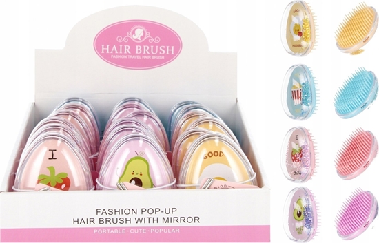 Picture of Mega Creative SZCZOTKA DO WLOSOW Z BROK 9CM MIX4 MC DISP18/288