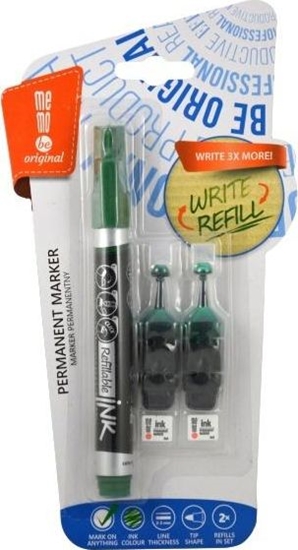 Picture of MemoBe Marker permanentny + 2 ampuki zielony MemoBe