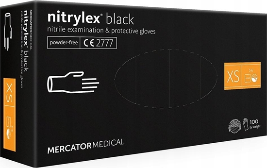 Picture of Mercator Medical rkawice diagnostyczne nitrylex black rozmiar XS 100 sztuk RD30104001