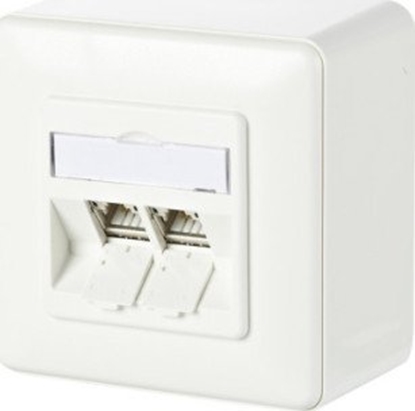 Attēls no Metz METZ CONNECT C6Amodul 2-portowa puszka natynkowa 180, czysta biel RAL9010