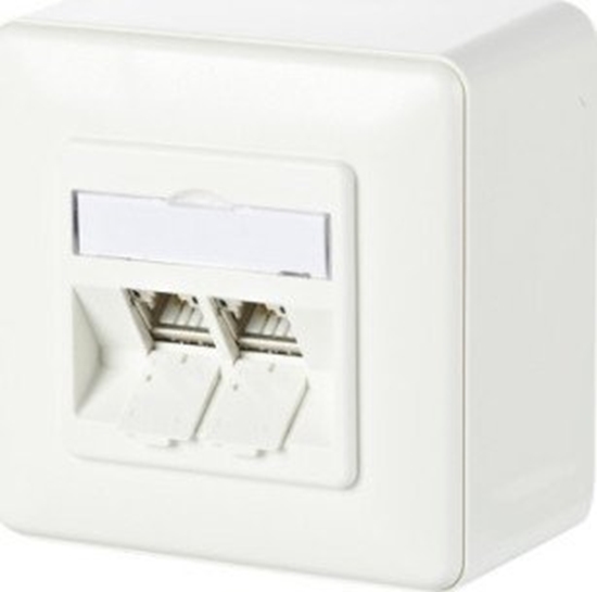 Picture of Metz METZ CONNECT C6Amodul 2-portowa puszka natynkowa 180, czysta biel RAL9010