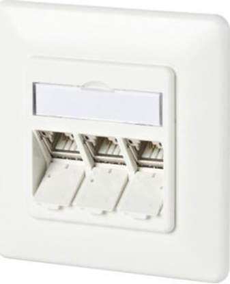 Attēls no Metz METZ CONNECT C6Amodul 3-portowa puszka podtynkowa 180M, czysta biel RAL9010