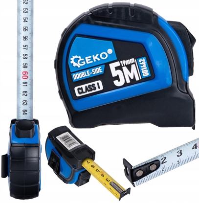 Attēls no Miara zwijana nylon dwustronna z autostopem 5m/19mm KLASA I  kartonik wystawowy (12/120)