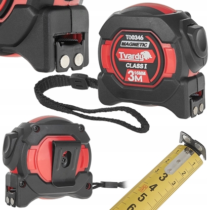 Picture of Miara zwijana nylon dwustronna z magnesem i autostopem 8m/25mm KLASA I  kartonik wystawowy (6/60)