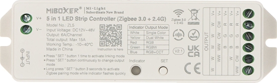 Picture of MiBoxer STEROWNIK OWIETLENIA LED ZigBee, ZL5 Wi-Fi, 2.4 GHz, RGBCCT (RGBWW) 12... 48V DC MiBOXER / Mi-Light