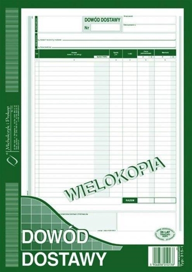 Picture of Michalczyk i Prokop 315-1 Dowód dostawy A4 MICHALCZYK I PROKOP