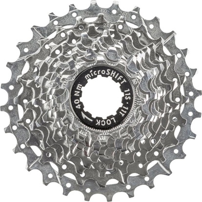 Attēls no Microshift Kaseta MICROSHIFT CENTOS 11.rzdowa, Stalowa, Kompatybilna z Shimano, 11-12-13-14-15-16-17-19-21-23-25, Chrom, (NEW)