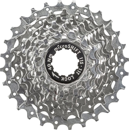 Attēls no Microshift Kaseta MICROSHIFT CENTOS 11.rzdowa, Stalowa, Kompatybilna z Shimano, 11-12-13-14-15-16-17-19-21-24-28, Chrom, (NEW)