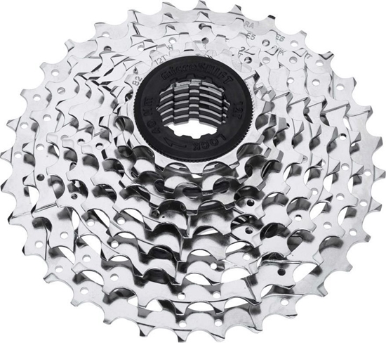 Picture of Microshift Kaseta MICROSHIFT MEZZO/R8, 8.rzdowa, Stalowa, Kompatybilna z Shimano, 11-13-15-18-21-24-28-34, Nikiel (NEW)