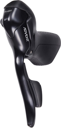 Изображение Microshift Klamkomanetka MICROSHIFT ADVENT, Lewa, 1.rzdowa, Nie kompatybilna z Shimano, Dual Control, Klamka Hamulec&Dropper, Czarna (NEW)
