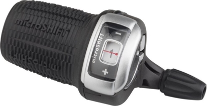 Attēls no Microshift Manetka MICROSHIFT, Lewa, 3.rzdowa, Kompatybilna z Shimano, Twist Shifter, Friction/Optyczny Wskanik Przeoe (NEW)