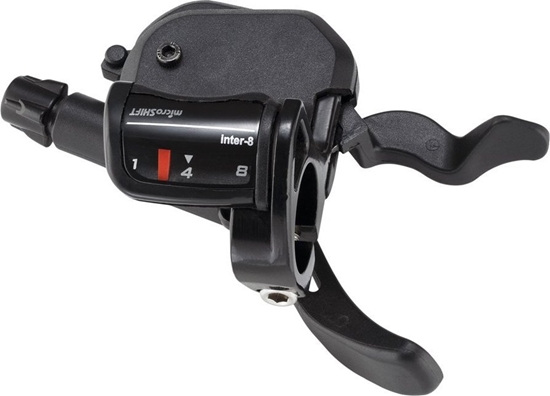 Picture of Microshift Manetka MICROSHIFT, Prawa, 8.rzdowa, Kompatybilne z Shimano, Xpress Shifter, Optyczny Wskanik Przeoe, Czarna (NEW)