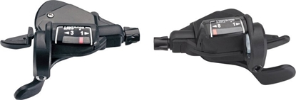 Attēls no Microshift Manetki MICROSHIFT MEZZO, Para, 8.rzdowe(3x8), Kompatybilne z Shimano, Thumb Tap, Optyczny Wskanik Przeoe (NEW)