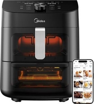 Picture of Midea Two Zone Airfryer | MAD1100DADK | Power 1850 W | Capacity 4.4/6.4 L | Rapid Air technology | Black