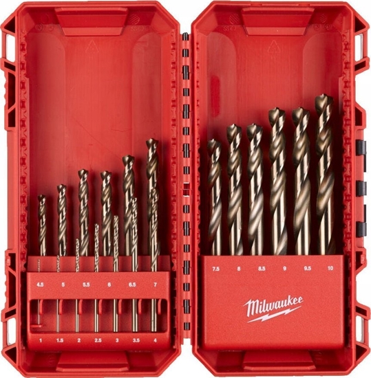 Изображение Wierto Milwaukee MILWAUKEE WIERTA KOBALTOWE DO METALU HSS-G CO  KOMPLET 19 sztuk 1-10mm