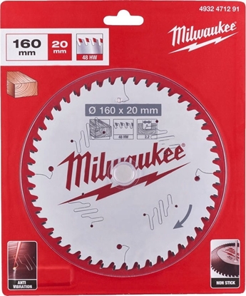 Attēls no Griešanas disks kokam Milwaukee 4932471291; 160x20x2,2 mm; Z48; 5°