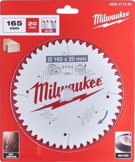 Picture of Milwaukee MILWAUKEE CIRCULAR SAW 165x20x2.2x48z WOOD - CLEAN CUTTING CSB P W