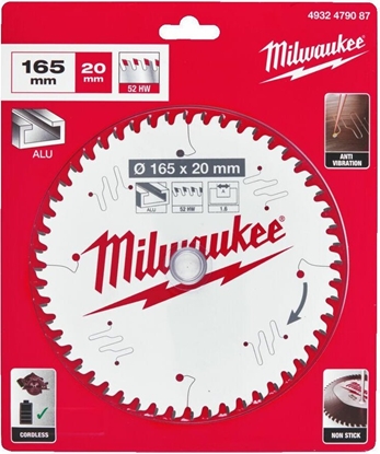 Attēls no Griešanas disks kokam Milwaukee 4932479087; 165x20x1,6 mm; Z52