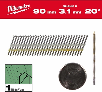 Attēls no Milwaukee MILWAUKEE GWODZIE 20° PIERCIENIOWE OKRGY EB JASNY 90mm /1750szt. - M18 FFN21