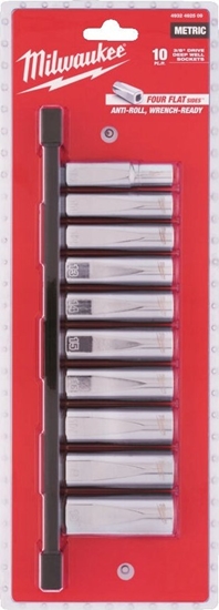 Picture of Milwaukee MILWAUKEE ZESTAW NASADEK 10 szt. 3/8" METRYCZNE DUGIE